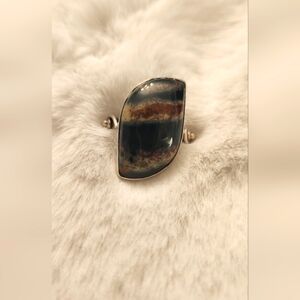 Crystal Stone And Silver Ring